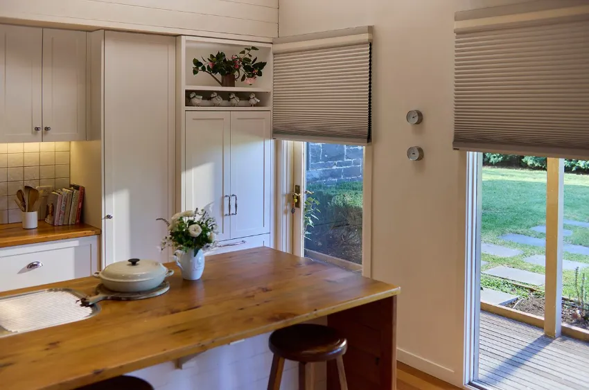 Norman honeycomb shades in a kitchen