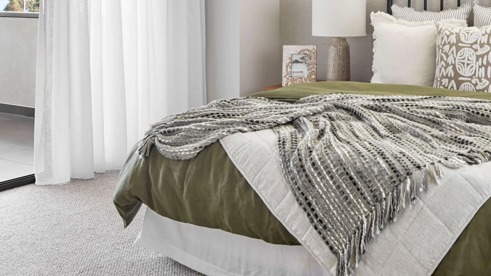 Sheer curtains in a bedroom