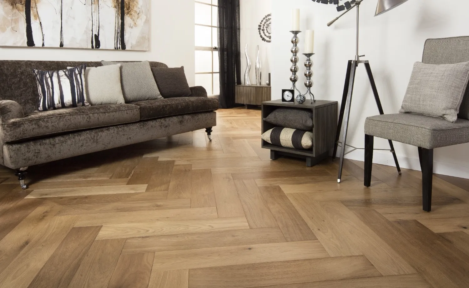 Grand Oak Herringbone — lifestyle photo 1