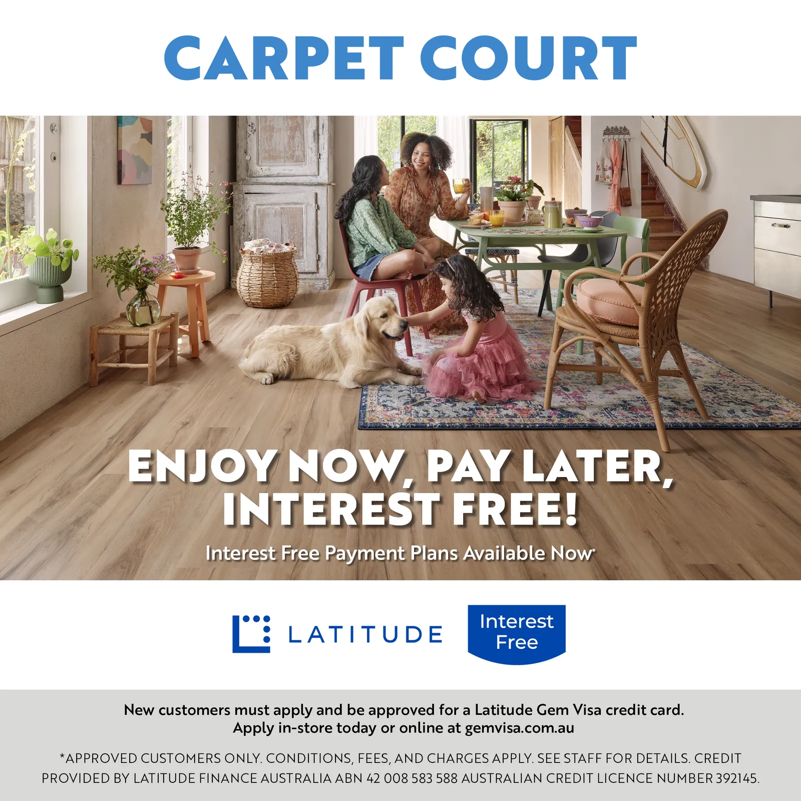 Latitude Gem Visa interest-free payment plans available at Nelson Bay Carpet Court